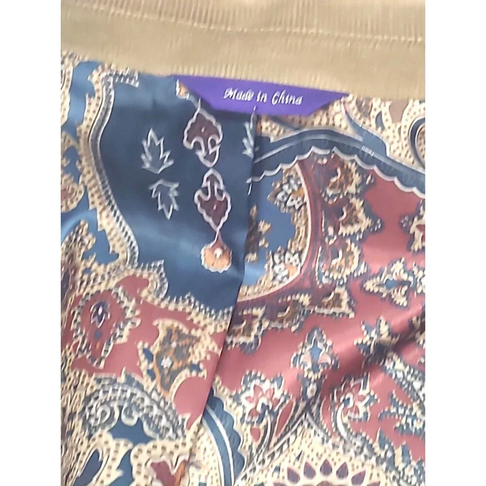Preppy Corduroy Blazer Sport Coat L Alan‎ Flusser Tan 2 Button Jacket Academia